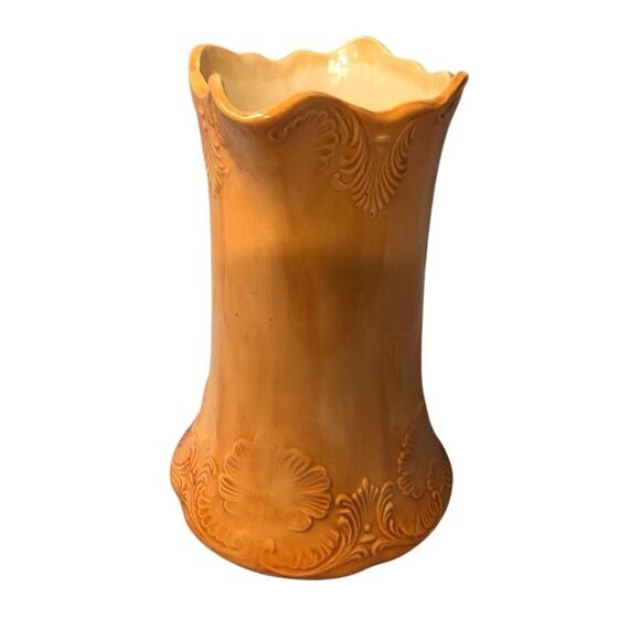 Victorian Style Embossed Porcelain Pitcher with Ornate Handle - Picture 2 of 2